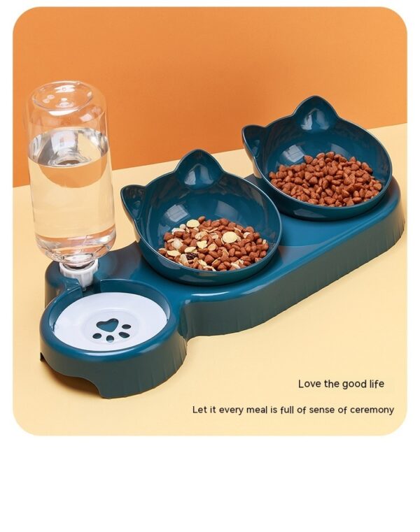 Plastic Double Bowl Anti Roll Pet Products For Cats - Image 8