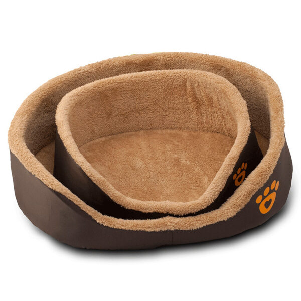 Soft Warm Wool Dog Bed Round Shape Pet Sofa - Image 3