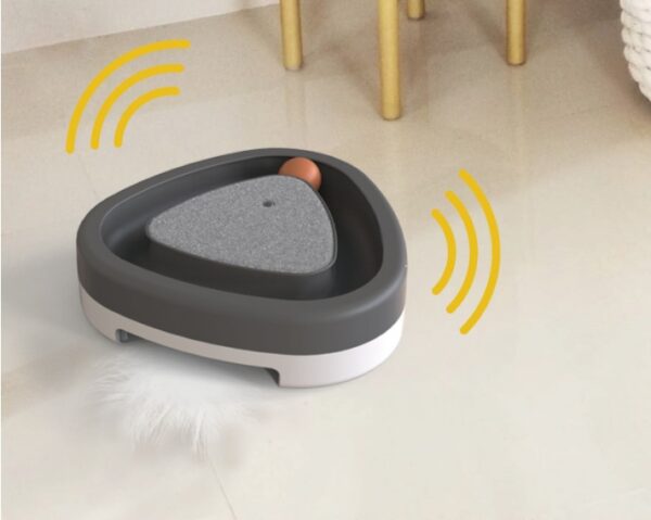 Pet Cat Self-hey Toy Smart Funny Cat Triangle Turntable Electric Toy Cat Scratcher - Image 4