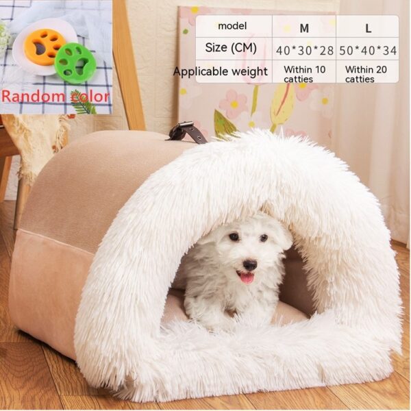 New Splice Portable Pet Nest Portable Autumn And Winter Warm Dog Nest Moisture-proof Long Fur Cat Nest Cross Border Pet Nest - Image 2